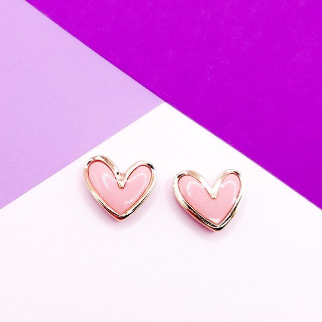 Light Blush Heart Studs