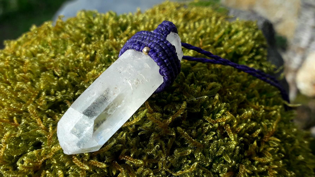 Collier/pendule • cristal de roche