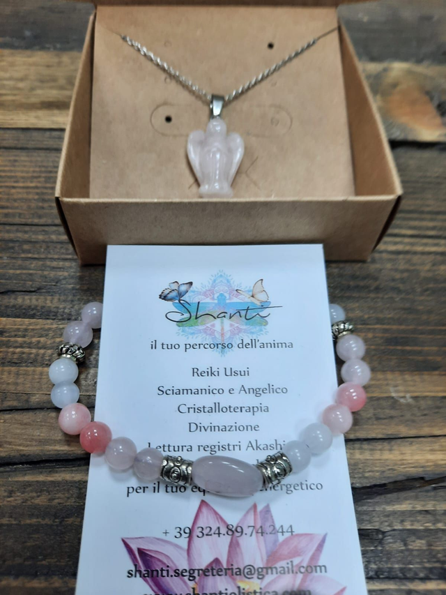 Parure donna quarzo rosa