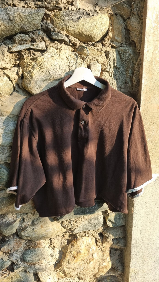 Polo upcyclé marron