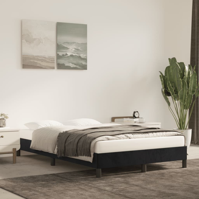 Cadre de lit sans matelas noir 120x200 cm velours
