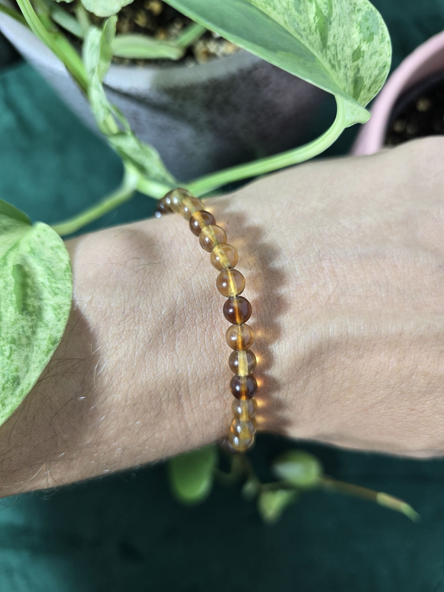 Bracelet en Tourmaline jaune, perles de 6 mm (Qualité A+)