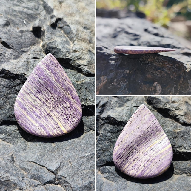 Médiator en Bois de Loupe de Frêne stabilisé violet