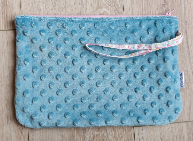 Trousse souple turquoise chat