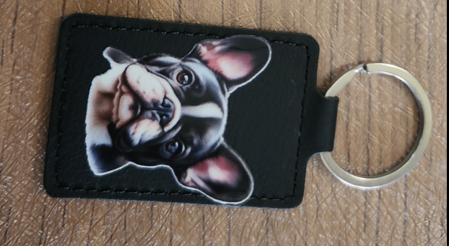 Porte-clés en similicuir personnalisé animaux " Boldogue "  B