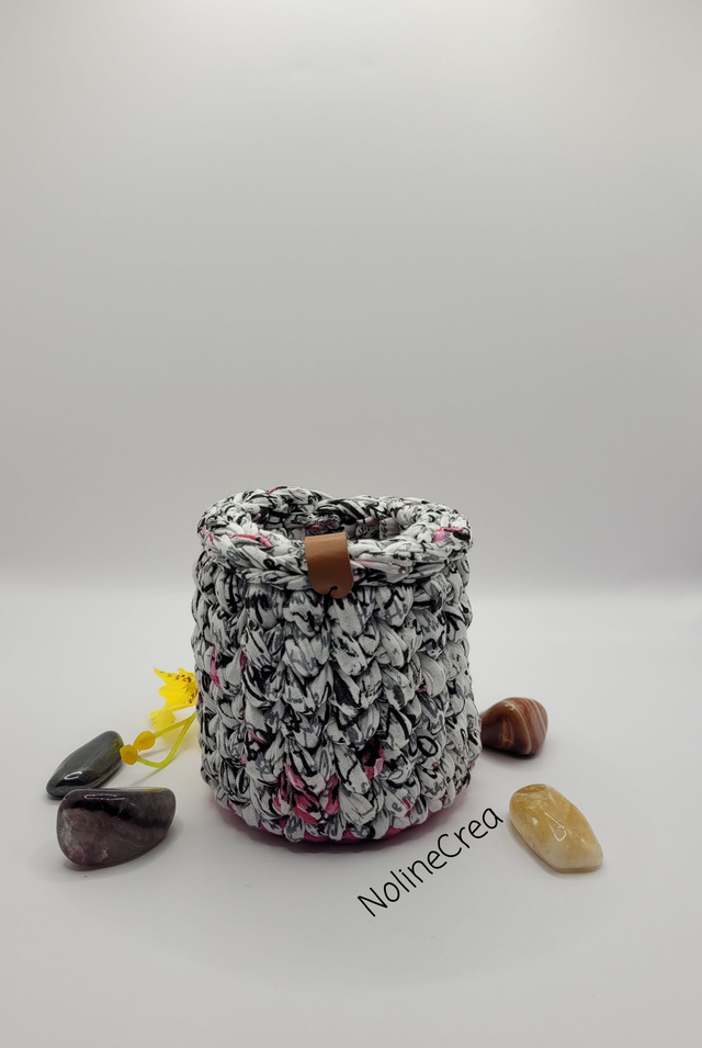 Petit pot porte stylo ou maquillage, imprimé couleurs, pot poubelle disques maquillage