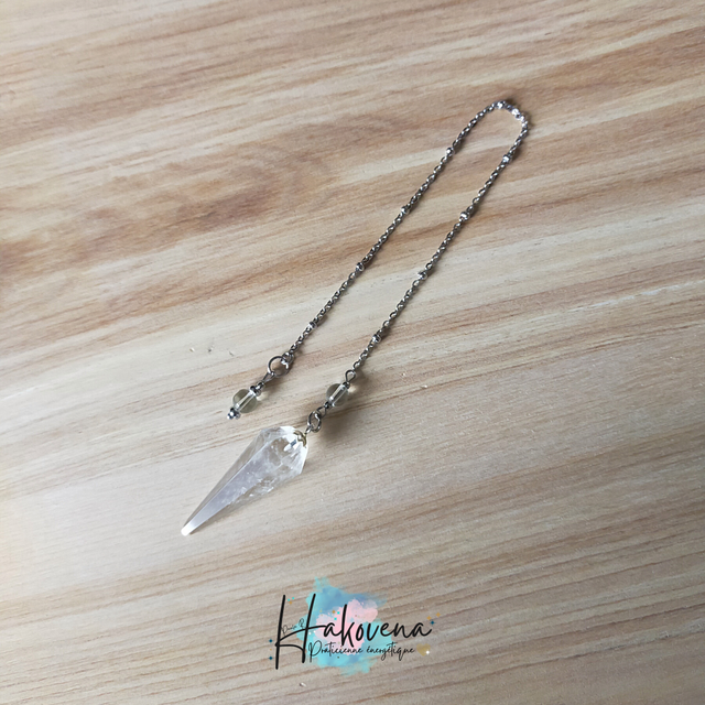 Pendule facettée Cristal de Roche - 0106PD
