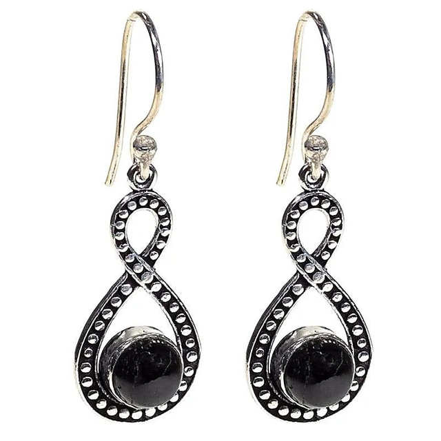 Oorbellen toermalijn zwart