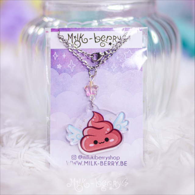 Collier Acrylique  Recyclé Caca Kawaii