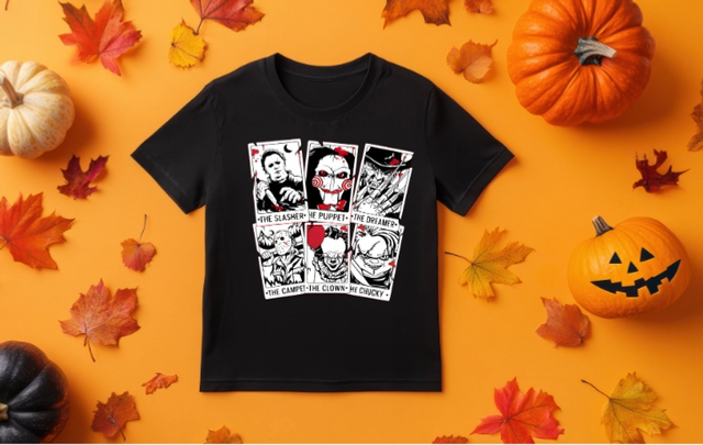 Horror tarot card Halloween T-shirt dtf printed (HA8)