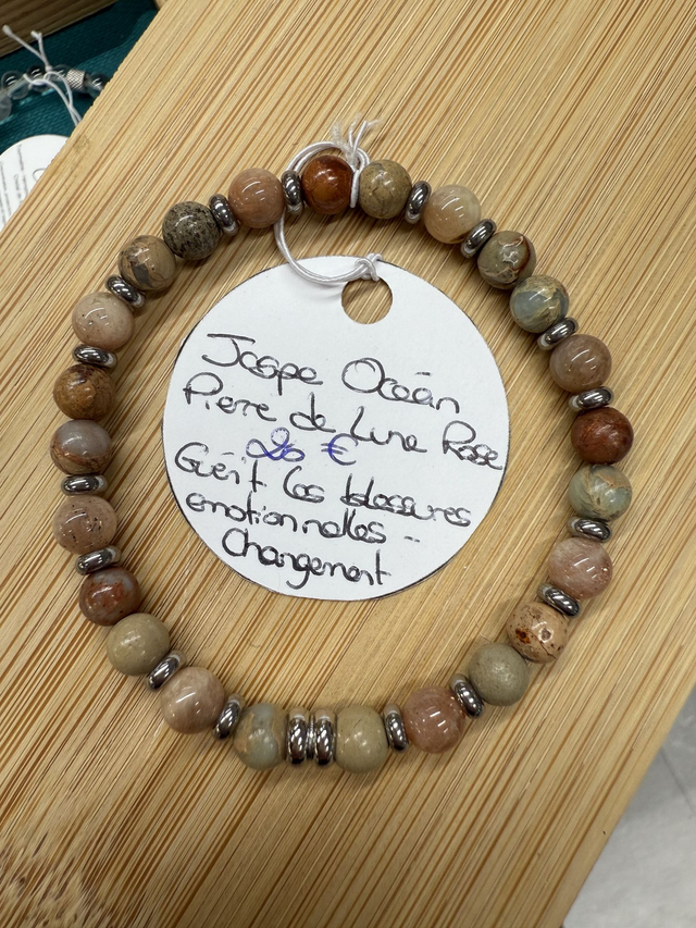 Jaspe Océan - Pierre de Lune Rose