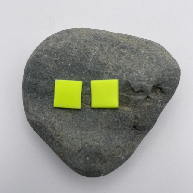 Yellow square studs