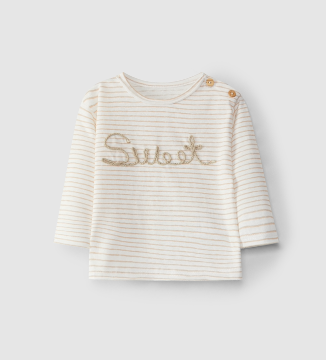 Snug - Maglia in cotone a righe e scritta in corda