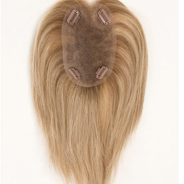 Human hair Topper - champagne Rooted