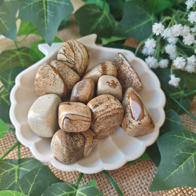 pierre roulée jaspe paysage cubique 20 à 40 mm