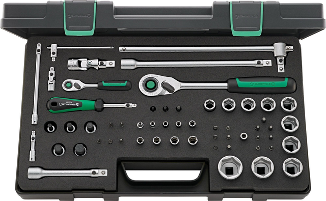 QuickRelease-Steckschlüssel-Garnitur  40/52/45/12QR      1/2 + 1/4  57 TLG 