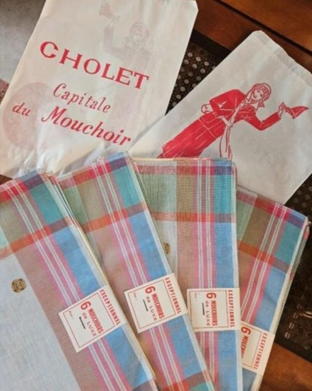 6 Mouchoirs chollet 100% coton 32cm