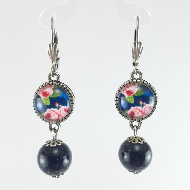 Gabrielle-Roses romantiques bleu