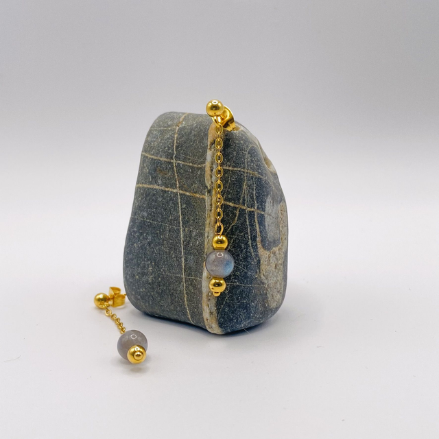 Boucles d'oreilles Paula - labradorite