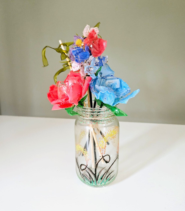 Flowers Diffuser Bottles Glass Fragrance Containers Handpaint ECO Handmade