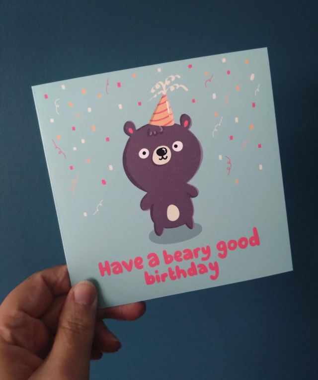 Bear birthday card