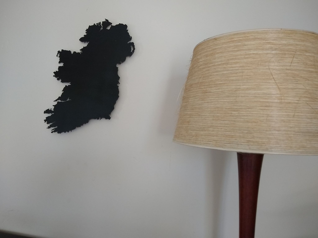 A12 – Carte d'Irlande en métal finition rouille ou peinture noir mat