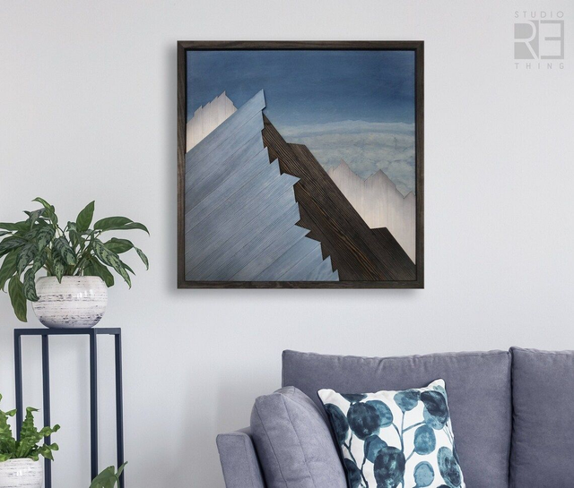 „Ponad chmurami” – Drewniany Obraz Górski 