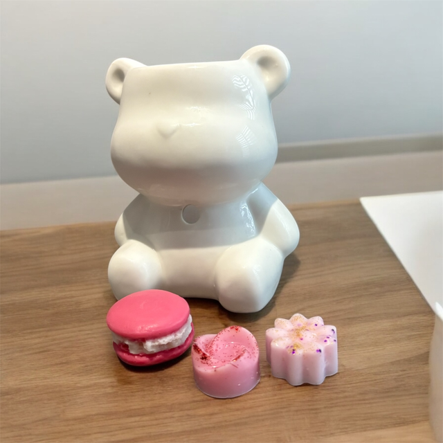 Brule parfum ourson Teddy en ceramique blanche