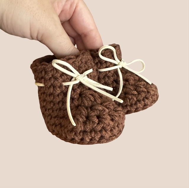 Suede Bow Booties - Brown