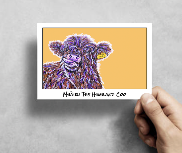 X10 Postcards - Mhairi the Highland Coo (40p per unit)