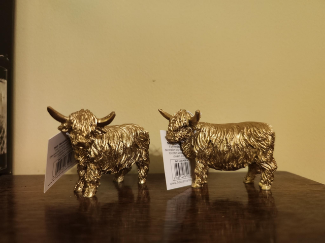 Small Golden Highland Cow Ornament 