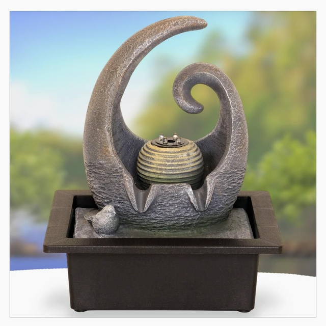 "Spirale design" - Fontaine en résine 28 cm 