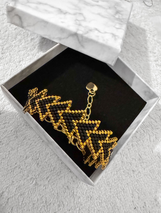 Black Arrows with 24k Golden Plated Miyuki Delica