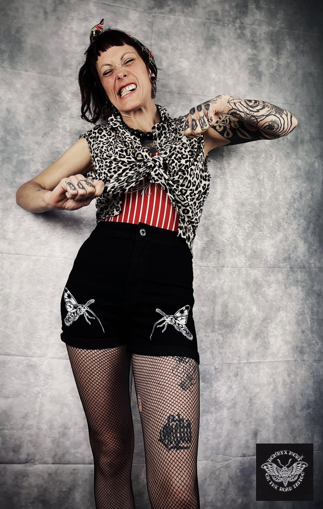 Short en Jean Taille haute "Moro-Sphinx"