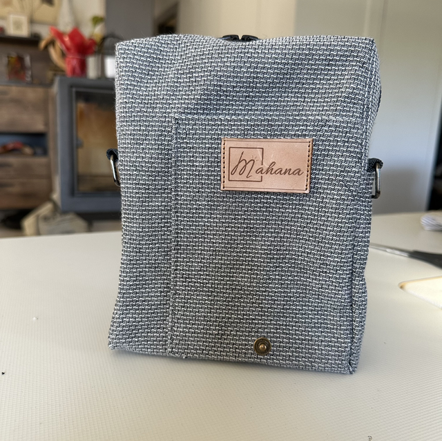 Sacoche homme gris chiné