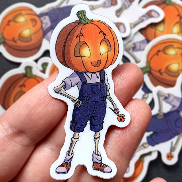 Sticker garçon citrouille