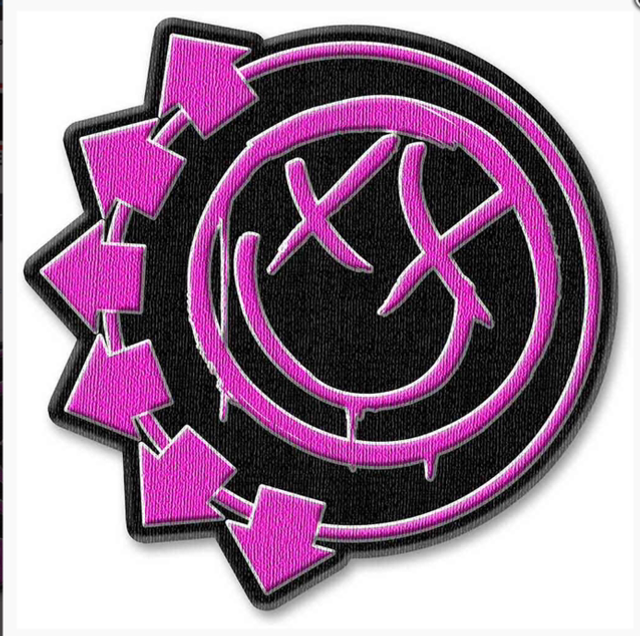 BLINK-182 STANDARD PATCH: PINK NEON SIX ARROWS SMILE