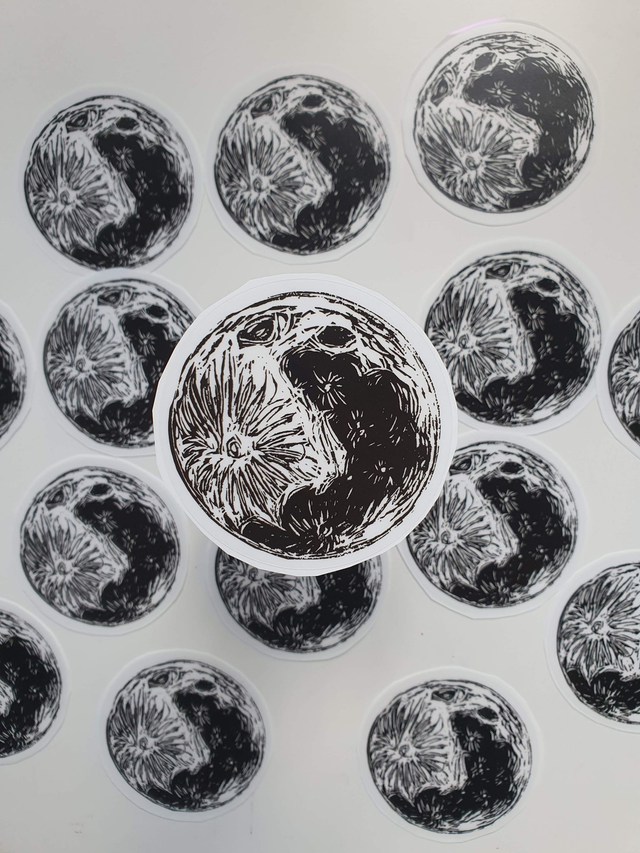Moon vinyl sticker