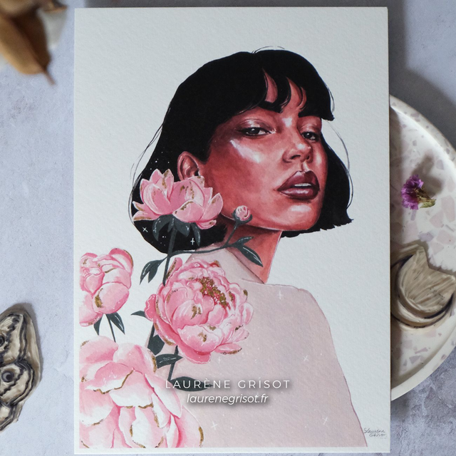 Flower woman (peonies)