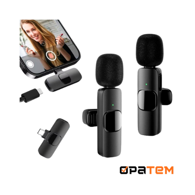 MICROFONE DE LAPELA SEM FIO DUPLO -  ANDROID TIPO C