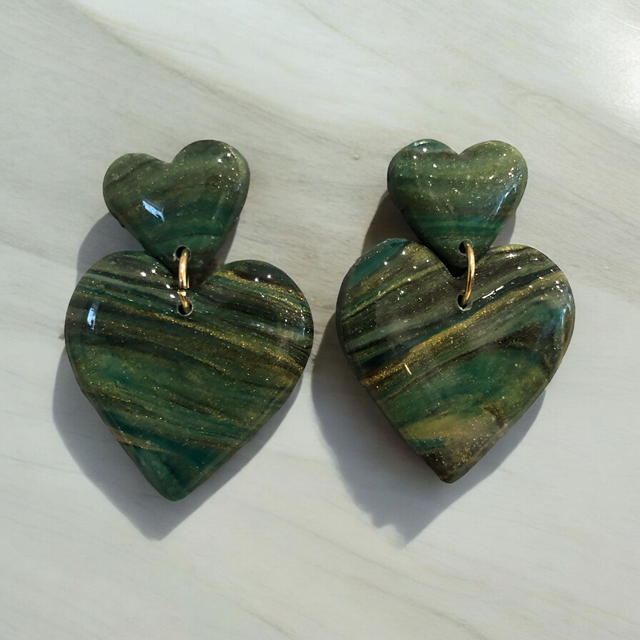 DOUBLE COEUR VERT DEGRADE