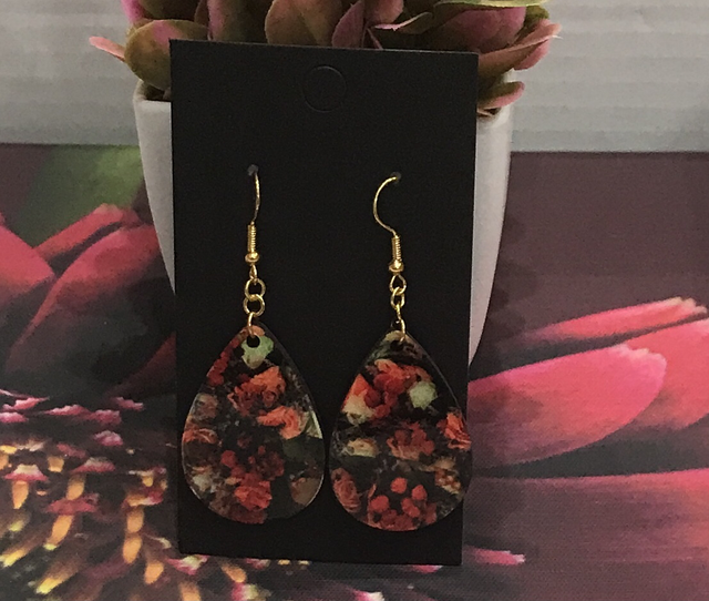 Wood Mixed Coloured Dangling Earrings- MSDE38