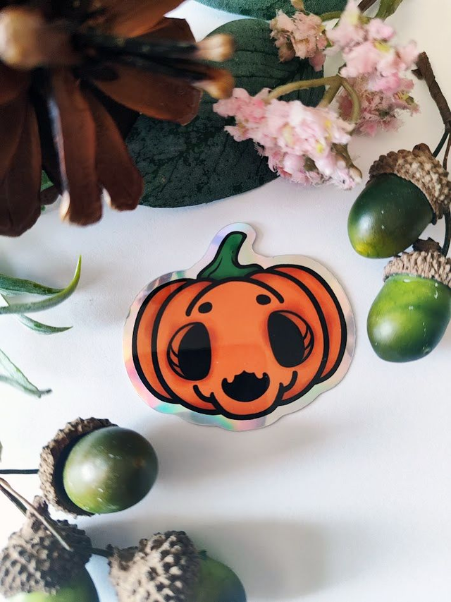 Pumpkin Holographic Sticker