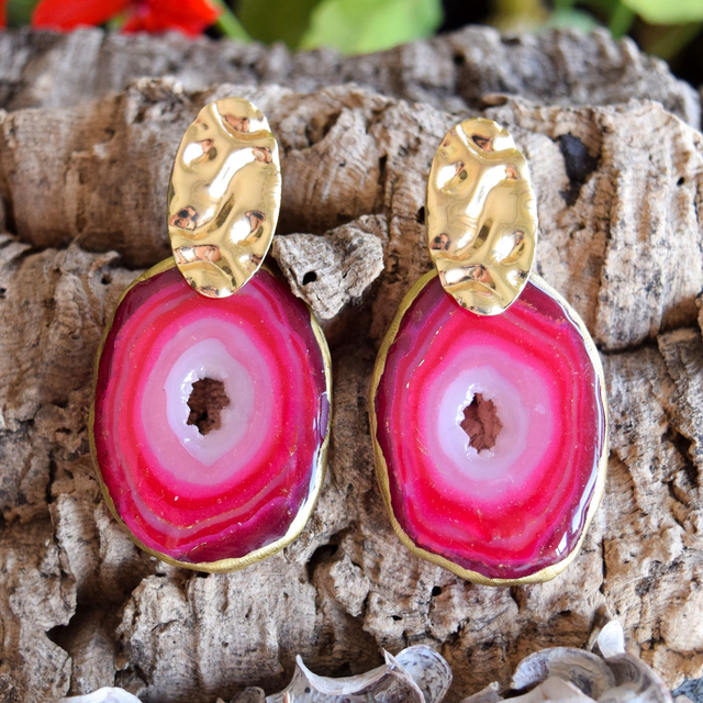 Pendientes Ágata Grande Redonda V