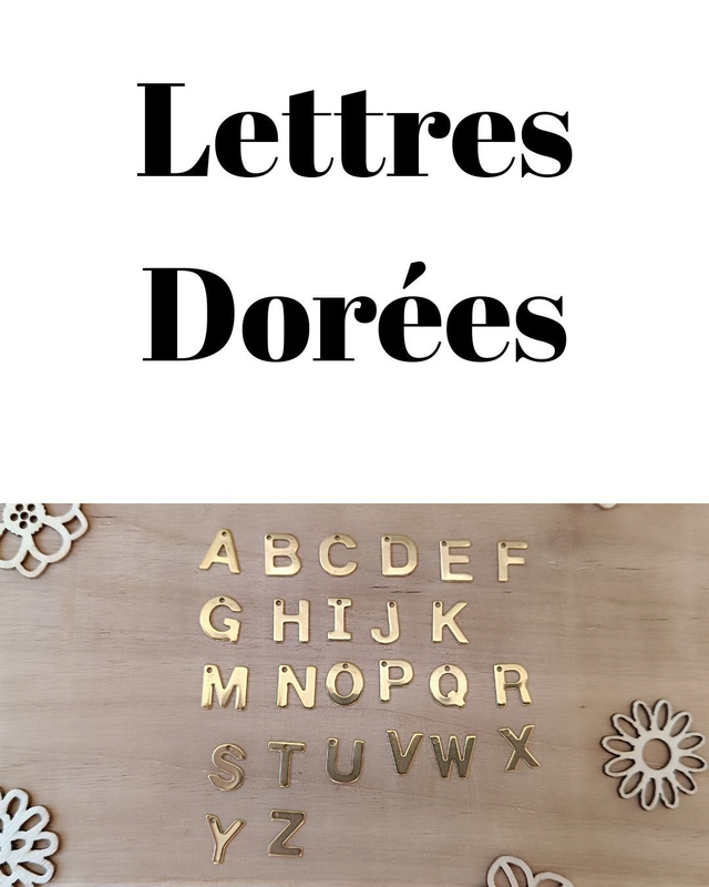 Breloques Lettres Dorées