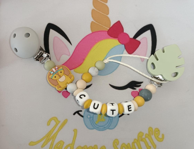 Attache doudou et tétine Hérisson