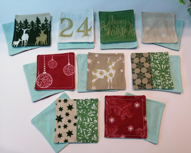 Memory Noël - Jeu en tissu 9 paires (pochon Noël)