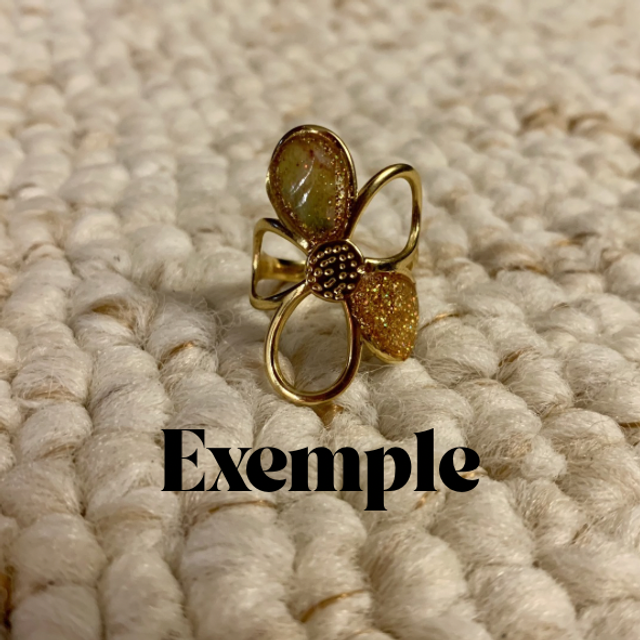 À personnaliser 🎨 Bague fleur dorée