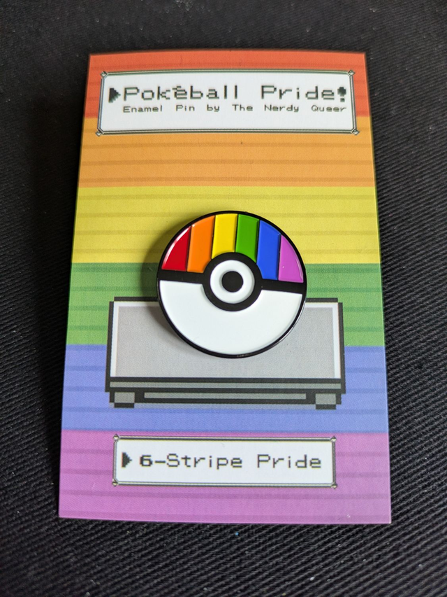 Pokéball Inspired 6-Stripe Pride Flag Soft Enamel Pin Badge