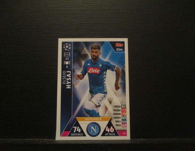 Elseid Hysaj - UEFA Champions League Match Attax 2018/19 Original Trading Card #219